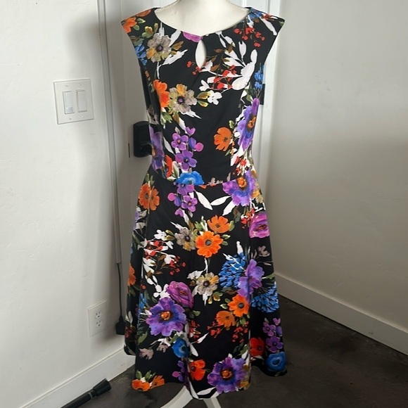 long tall sally Dresses & Skirts - Long Tall Sally dress SZ 8 black floral EUC
